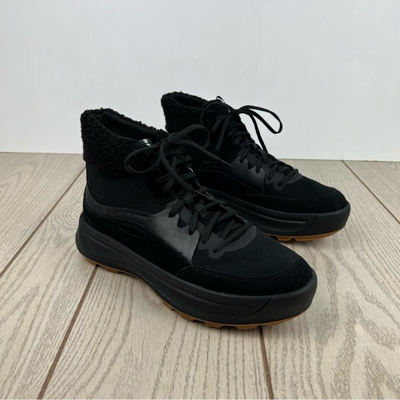 Sorel Women's Ona 503 Mid Cozy Suede Sneaker Boot US10 Black $140 - Picture 1 of 8